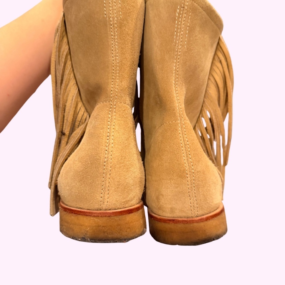 Polo Ralph Lauren Boho Channing Womens Western Fringe Moccasin Boots Size 8.5 - Picture 4 of 6